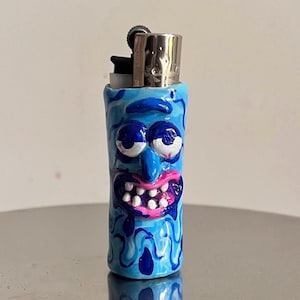 Estuche para encendedor Melting Blue Squid / Funda para encendedor Clipper / Regalo para fumadores