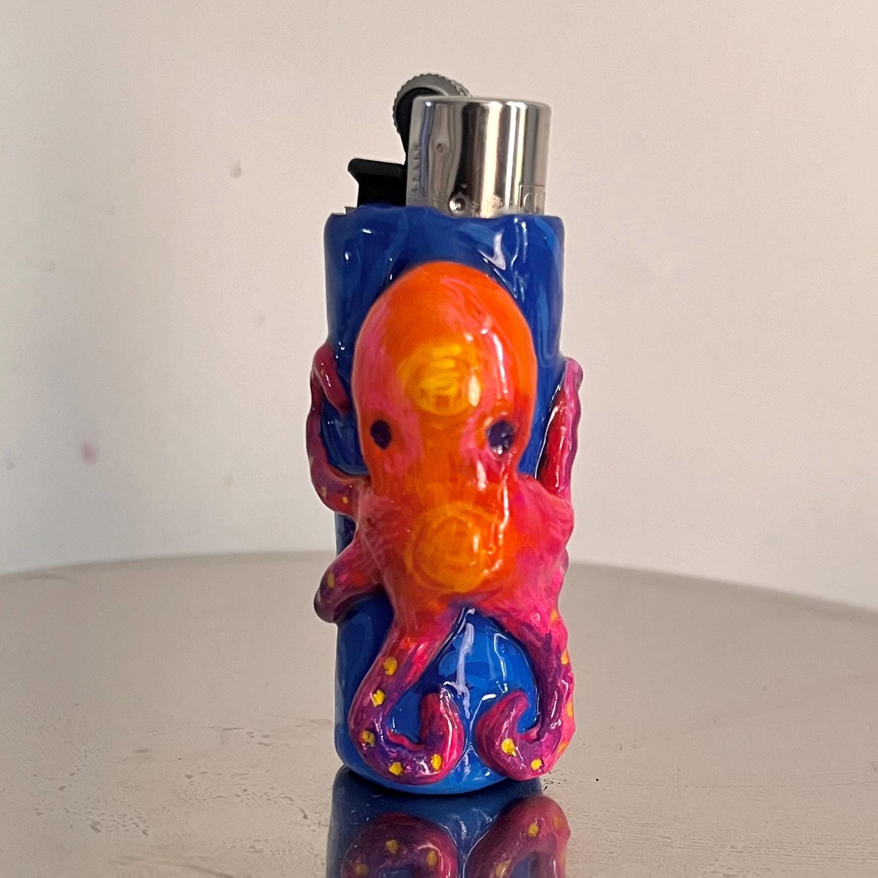 Custom Handmade Octopus Lighter Case | Funny Clay Clipper Lighter