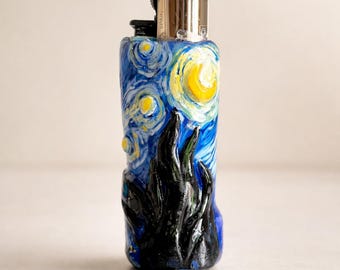 Handgemaakte Vangogh Starry Night-aansteker, functionele clipper sleeve