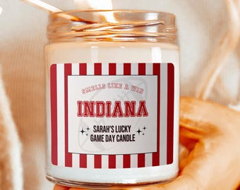 Indiana Football Soy Candle, Personalized Game Day Gift