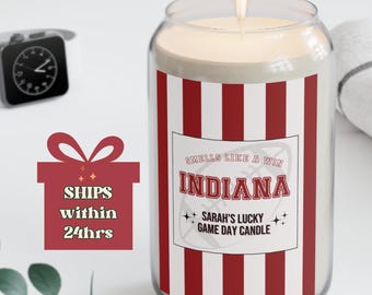 Indiana Football Soy Candle, Personalized Game Day Gift