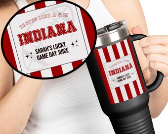 Indiana Football Travel Mug, Personalized 40oz Game Day Tumbler