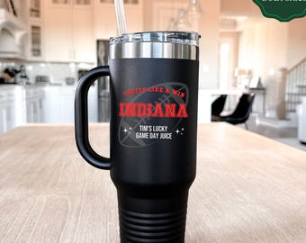 Personalized Indiana Football Travel Mug, 40oz Insulated Tumbler