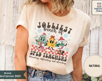 Funny SPED Teacher Christmas T-Shirt, Retro Teacher Team Shirt