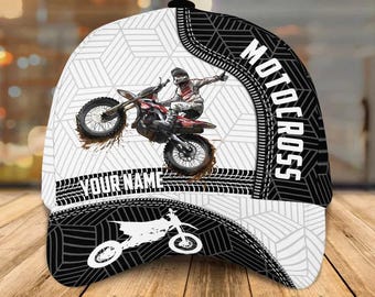 Custom Name Motocross Hat Personalized 3D All Over Print Baseball Cap Dirt Bike Racing Gift For Rider Men Youth Custom Text Motorcycle Hat