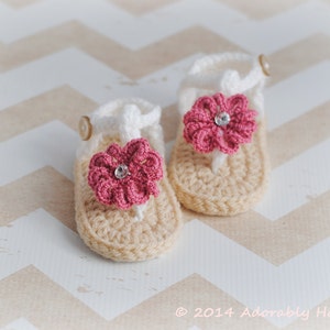 Crochet Baby Sandals with Flower, Baby Gladiator Sandals, MADE TO ORDER image 1