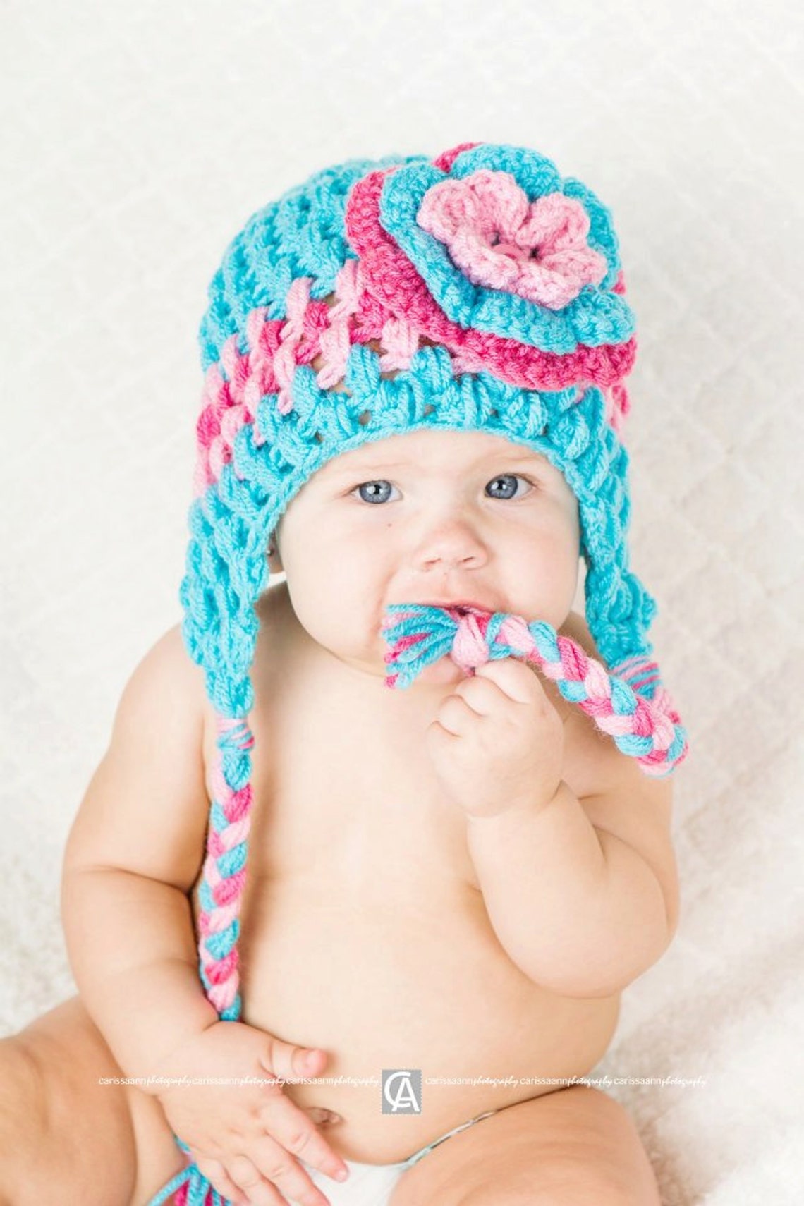 Crochet Hat With Ear Flaps MADE TO ORDER Baby to Toddler Etsy