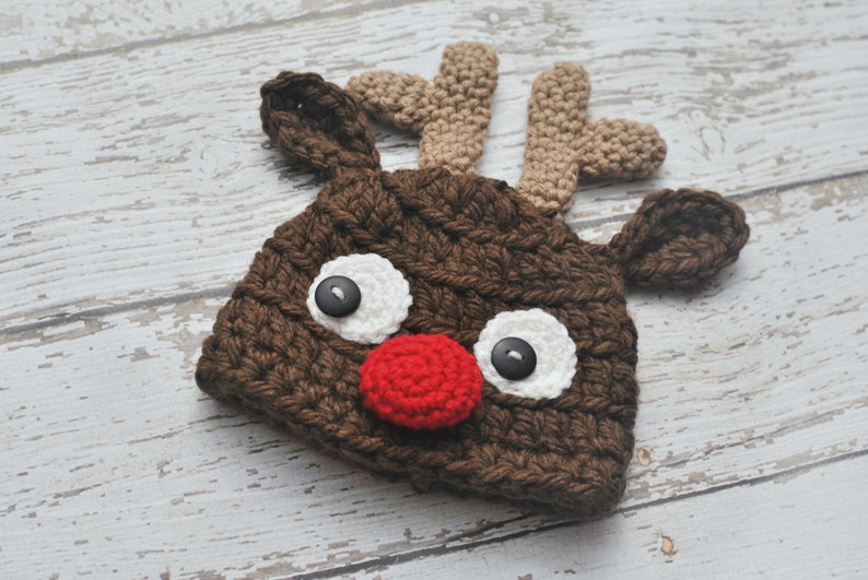 Baby Reindeer Hat Rudolph Beanie Christmas Hat MADE TO | Etsy