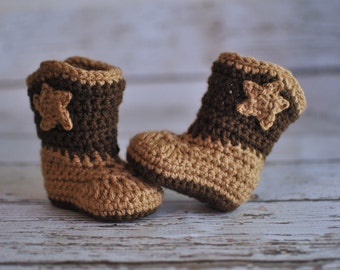 Baby Cowboy Boots, Crochet Baby Booties, Boy Booties, Girl Booties, Baby Booties, MADE TO ORDER, Newborn to 12 Months