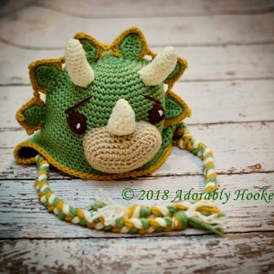 Triceratops Hat, Dinosaur Hat, Tops the Triceratops, MADE TO ORDER