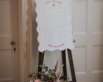 Plan de mesa de boda personalizado