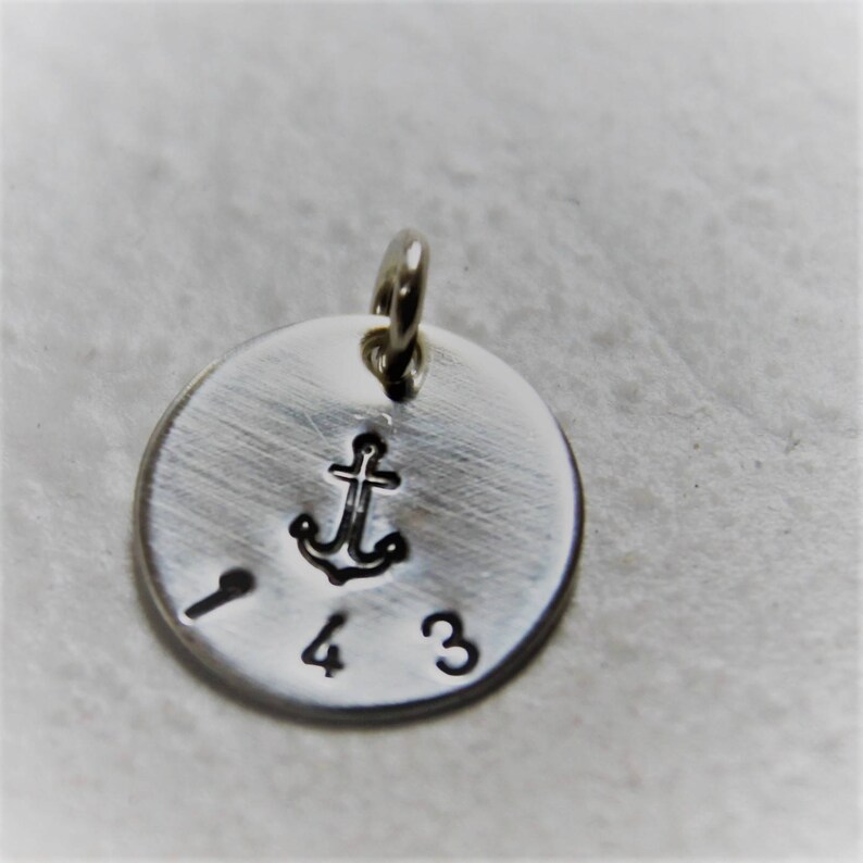 charm 143 I love you with anchor, sterling silver charm image 4