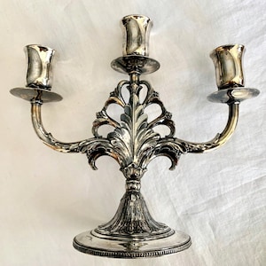 Marquise 1847 Rogers Brothers Silver Candelabra Art Deco circa 1933 Estate Vintage