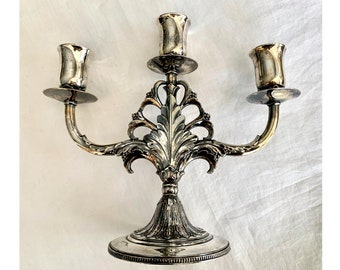 Marquise 1847 Rogers Brothers Silver Candelabra Art Deco circa 1933 Estate Vintage