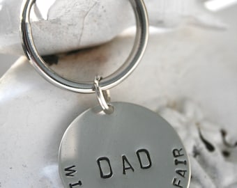 custom sterling silver "DAD" keychain - wise, strong, fair... what words represent your dad?