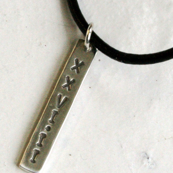 marathon 26.2 in roman numerals XXVI.II or 13.1 XIII.I sterling silver handstamped pendant charm on leather, add location charm...