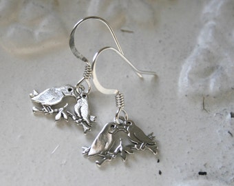 sterling silver love bird earrings