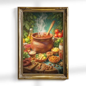 Stampa artistica con festa messicana rustica – Decorazione vivace per la cucina in occasione del Cinco de Mayo
