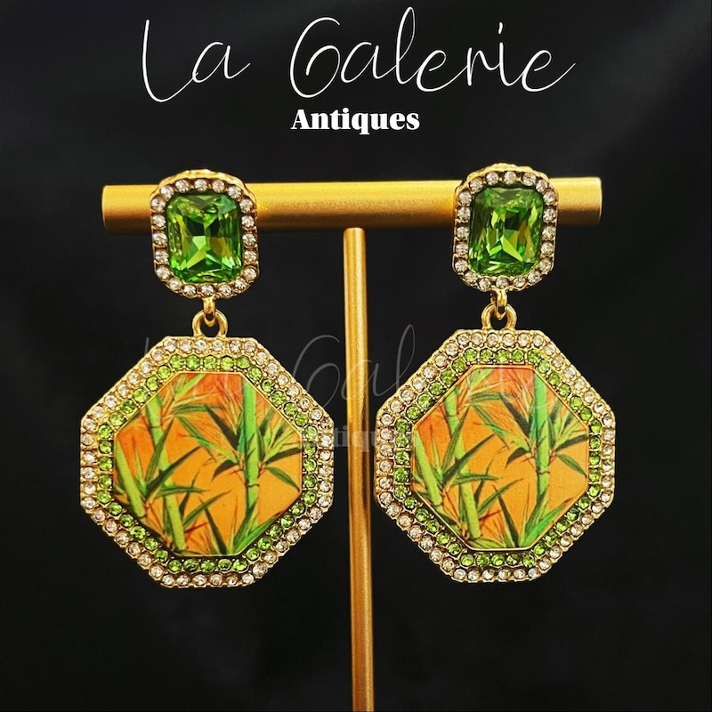 Beige - Hand Carved Bamboo Wooden Earrings 23