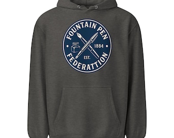Fountain Pen Federation Emblem – Vintage Collegiate Ink Crew Design- Hoodie