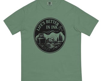Comfort Colors Ink Bottle Landscape T-Shirt – Writer's Gift