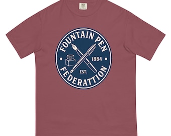 Comfort Colors Fountain Pen Federation T-Shirt - Vintage Collegiate Design