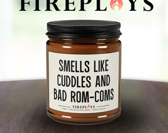 Couple candle soy wax gift that Smells Like Cuddles and Bad Rom-Coms