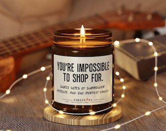 Impossible to shop for friend coworker funny candle gift: Smells like it's not your problem anymore