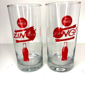 Vintage Coca Cola Drink Glasses Zing Set of two