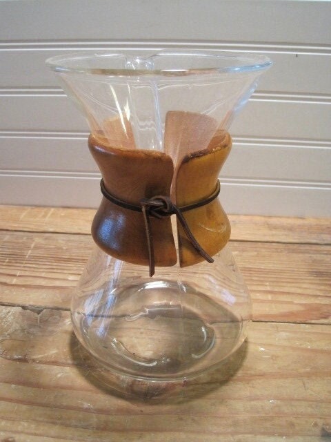 VTG Chemex Germany Hand Blown Glass Pour Over Coffee Pot Carafe Brewer  Maker MCM