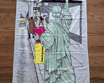 Original 1980 Beach Towel Bloomingdale's Statue of Liberty NYC