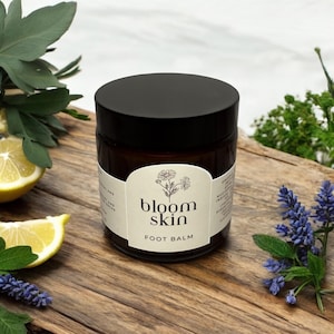 Foot Balm | Handcrafted Natural & Organic  | Dry Cracked Heels Tired Feet |Hydrating Nourishing Refreshing Soothing |Herbal Botanical Salve