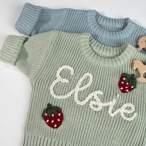 Custom Embroidered Baby Name Sweater, Personalised Baby Sweater, Hand Embroidered Name Sweater, Baby Shower Gifts, Xmas Gifts, Newborn Gifts