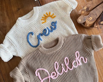 Personalisierter Baby Pullover, Bestickter Baby Pullover, Personalisierter Baby Pullover, Babyparty Geschenk, Weihnachtsgeschenk, Neugeborenen Geschenk