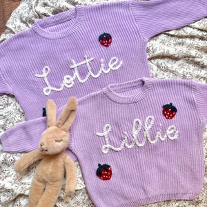 Custom Embroidered Baby Name Sweater, Personalised Baby Sweater, Hand Embroidered Name Sweater, Baby Shower Gifts, Xmas Gifts, Newborn Gifts
