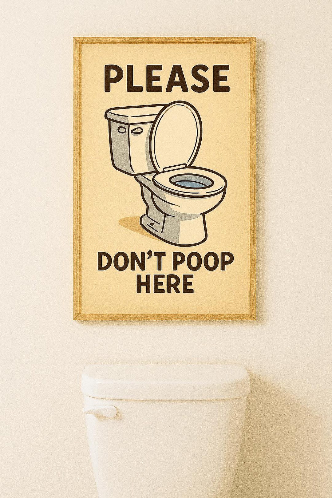 Funny Bathroom Wall Art – Please Don’t Poop Here Sign – Digital ...