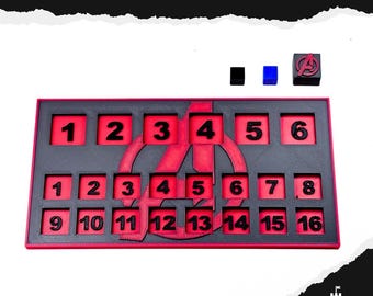 A‑Force / Avengers Round & Score Tracker – Marvel Crisis Protocol, 3D‑geprint PLA