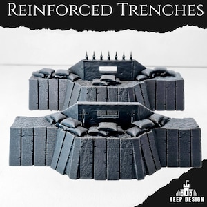 Reinforced Trenches – 2 Fortified Trenches for Trench Crusade, 3D‑Printed PLA Grimdark Terrain 28–32 mm