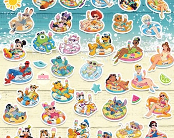 Más de 300 personajes de Disney, imán para crucero de verano, flotadores de natación de Mickey y sus amigos, imán personalizado para el primer crucero, imán para crucero familiar de Disney.