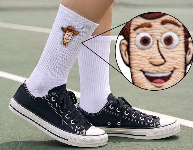 Personalized Toy Story Embroidered Socks, Woody Buzz Lightyear Jessie Socks, Disney Socks, Lilypad Snappy Atlas Smarty Pants, I Knew It afbeelding 15