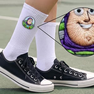 Personalized Toy Story Embroidered Socks, Woody Buzz Lightyear Jessie Socks, Disney Socks, Lilypad Snappy Atlas Smarty Pants, I Knew It afbeelding 3