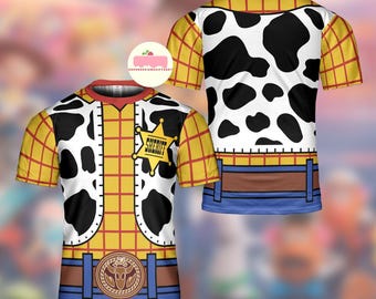 Woody Costume 3D T-shirt, Woody Cowboy Halloween Cosplay Costume, Toy Story Birthday Tee, Halloween Disney Outfit, Halloween Costume Gift