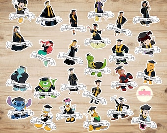 Más de 300 personajes de Disney, imán de Mickey y Stitch para el crucero de graduación de Disney, imán de Disney Cruise Line, imán de Mickey y Minnie graduados.