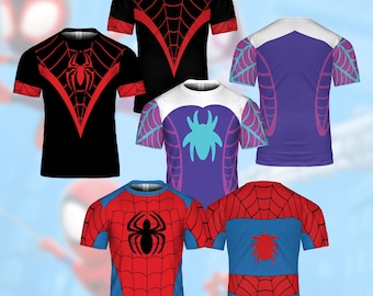 Spidey And Amazing Friends Cosplay, Spiderman Cosplay Costume, Spidey Cosplay, Ghost Spider All Over Print Tee, Miles Morales Cosplay