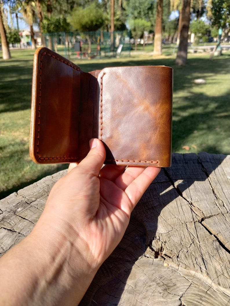 Rides Portefeuille, Porte-Cartes en Cuir de Vache Fait Main Vintage pour Ho3790