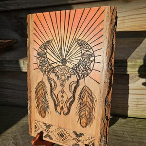 Wood Burned Skull