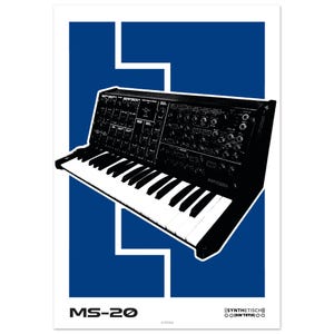 Korg MS-20 Konsttryck: Duotone Synth Poster