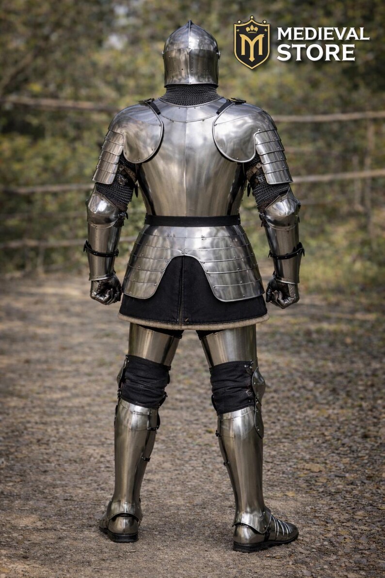 Full Medieval Knight Armor Suit – Polished Steel Gothic Plate Armor ...