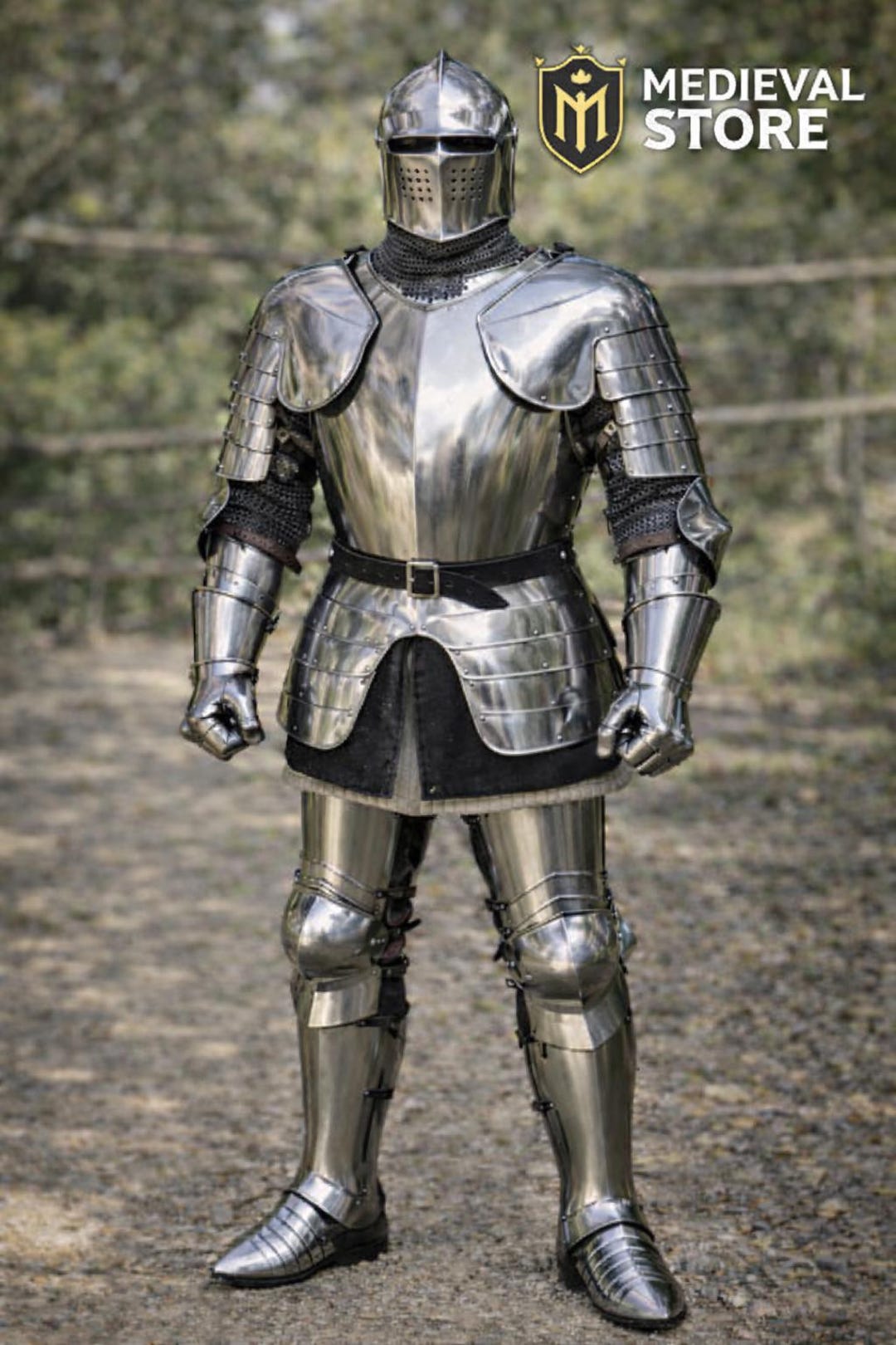 Full Medieval Knight Armor Suit – Polished Steel Gothic Plate Armor ...
