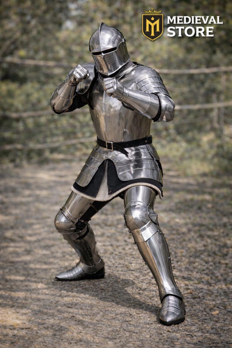 Full Medieval Knight Armor Suit – Polished Steel Gothic Plate Armor ...